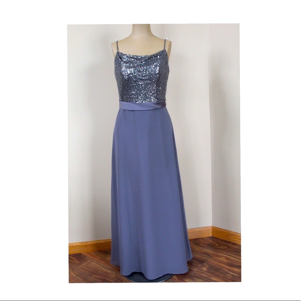 Grey & Sequins Bridesmaid Dress